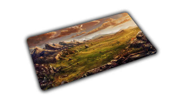 "Sunspire Plains" — Fallen Lands Playmat by Carlos Balarezo
